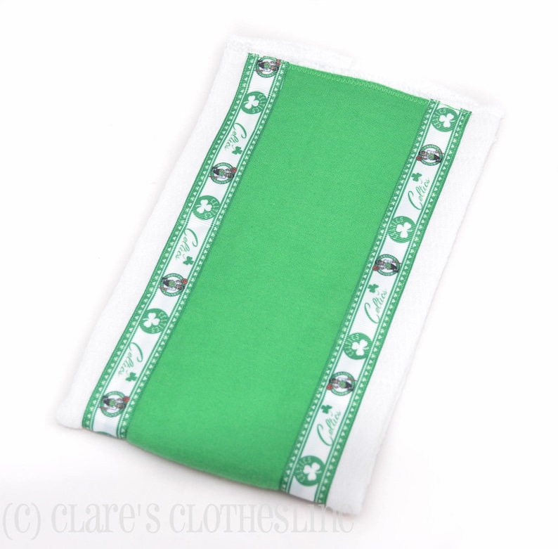 Boston Celtics Baby Burp Cloth Green Celtics Basketball Ribbon Burp Cloth Ready to Ship