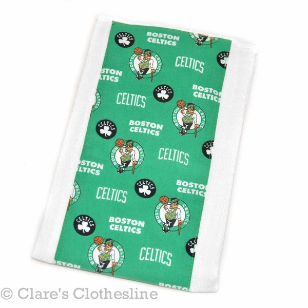 Boston Celtics Baby Burp Cloth | Green Celtics Basketball Burp Rag | Boston Sports Fan Baby Gift | Baby Shower Gift | Ready to Ship