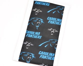 Carolina Panthers Baby Burp Cloth | Black and Blue Panthers Football Burp Rag | Sports Fan Baby Gift | Ready to Ship
