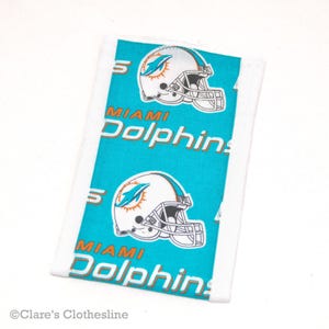 Miami Dolphins Baby Burp Cloth | Dolphins Aqua Football Burp Rag | Miami Sports Fan Baby Gift | Florida Baby Gift | Ready to Ship