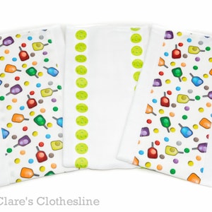 Pickleball Burp Cloths Set: Sports Fan Baby Gift, Cotton Burp Rags