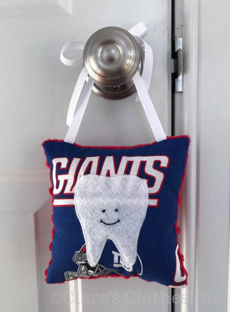 Ny Giants Tooth Fairy Pillow New York Giants Football Tooth Etsy