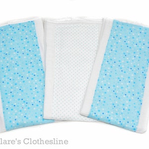 Blue Stars Baby Burp Cloths Set of 3 Blue and White Celestial Burp Rags Classic Blue Baby Gift New Baby Boy Gift Ready to Ship image 1