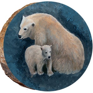 Mother and Baby Polar Bear - DAB142