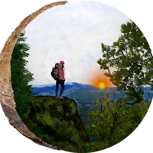 Girl Hiking at Sunset - DPS213