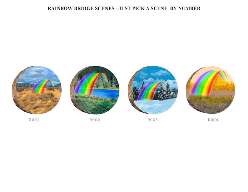 Order Your Chosen Scene By Number D027 Great Pyrenees in Rainbow Bridge Treasures Scene