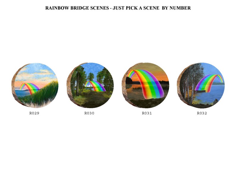 Order Your Chosen Scene By Number D027 Great Pyrenees in Rainbow Bridge Treasures Scene