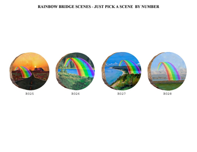 Order Your Chosen Scene By Number D027 Great Pyrenees in Rainbow Bridge Treasures Scene