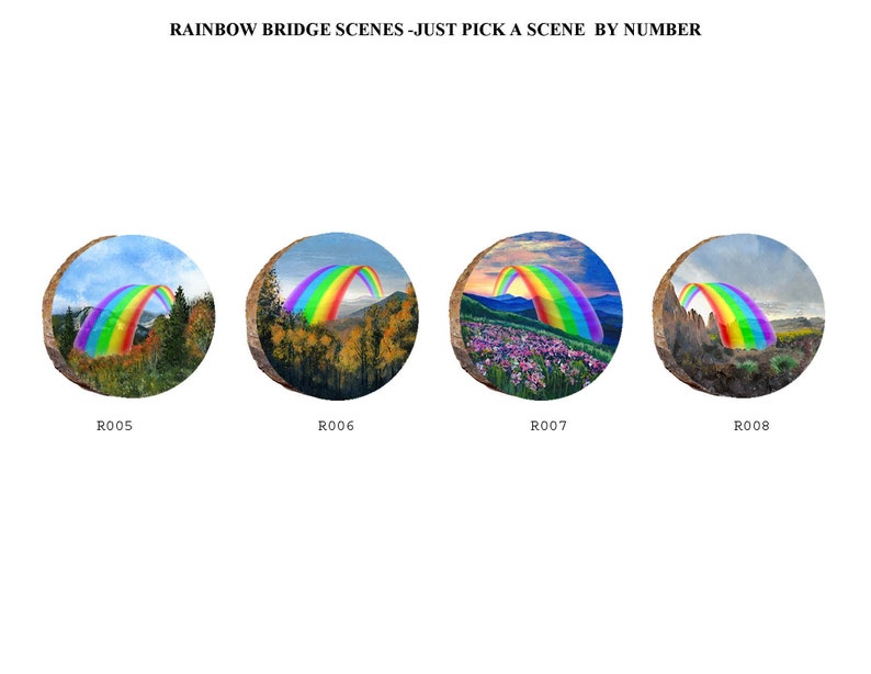 Order Your Chosen Scene By Number D027 Great Pyrenees in Rainbow Bridge Treasures Scene