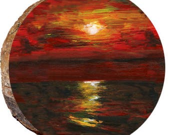 Red Sky Sunset over the Water - DCW086