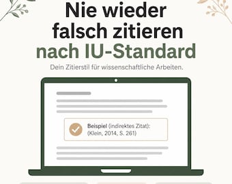 Zotero Zitierstil APA 7th Edition | Kompatibel mit IU-Anpassungen | CSL-Datei + Checkliste | Sofort-Download