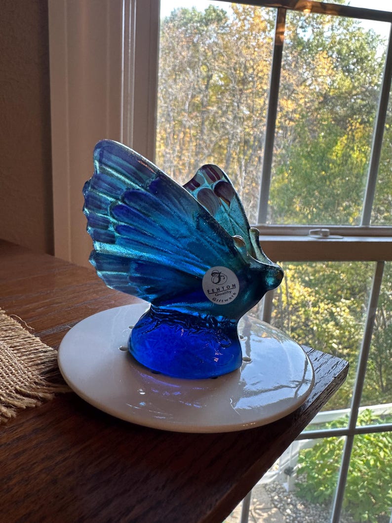 Feature. There Logo Fenton Indigo Blue Butterfly - Etsy