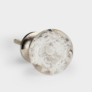 Clear Bubble Glass Door Knob, 35mm Crystal Cabinet Handle, Vintage Cupboard Knob, Decorative Glass Pull for Furniture, Elegant knob
