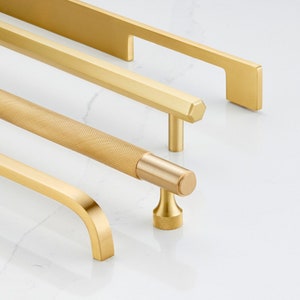 Brass Gold Cabinet drawer pulls | Furniture Hardware | For Drawers, Cabinets, Wardrobe & Appliance Doors with Protective lacquer.
