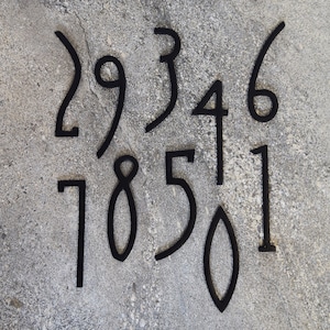Solid Brass Black House Door Numbers