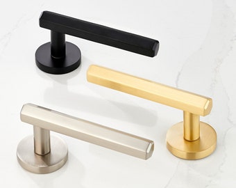 Massief messing zeshoekige deurkrukken | Binnendeuren, modern design