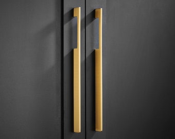Lange Massiv Messing Knäufe, Moderne Gold Schubladengriffe