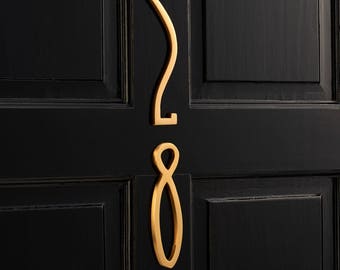 Art Deco Modern Brass Gold House Door Numbers & Letters