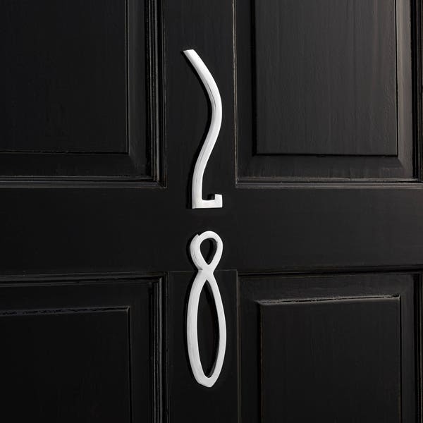 Art Deco Chrome House Door Numbers. Protective lacquer to prevent tarnishing