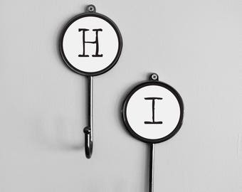 Typewriter Style Letter/Number/Symbol Coat Hooks