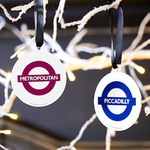 London Christmas Decoration, Underground Ornament, Transport For London Tube Station, personalized ornament gift, TFL Tree Bauble