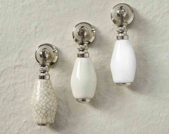 Ceramic drop pull cupboard door knobs for chest of drawers