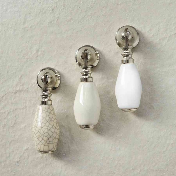 Ceramic drop pull cupboard door knobs for chest of drawers