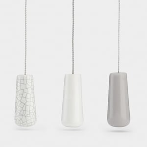Ceramic Light and Blind Pulls | Suitable for Bathrooms and Window Blinds | Available In A White and Grey Finish | 1 Meter Cord Included