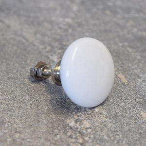 White Ceramic Cabinet Door Knobs | Cupboard knobs, dresser pulls, wardrobe knobs, porcelain, kitchen cabinet knobs