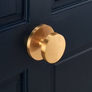 Luxury Solid Brass Gold Circle Centre Door Knob