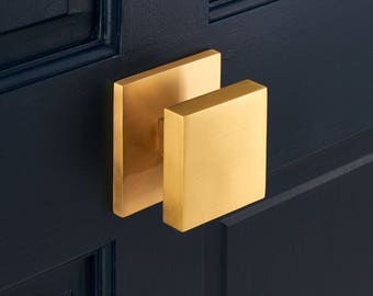 Luxury Solid Brass Gold Square Centre Door Knob