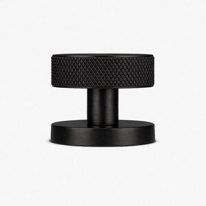 Boutons de porte à mortaiser en laiton noir, bordures en cuir moleté, poignées de porte intérieures image 7