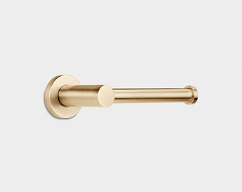 Contemporary Solid Brass Toilet Roll Holder Available In Gold, Black, Antique Gold and Silver