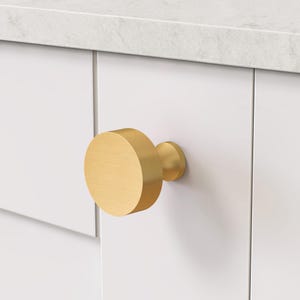 Solid Brass Round Cabinet Knob | Modern Furniture Hardware image 12