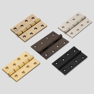 Bisagras de latón - 100 mm x 67 mm - Doble arandela de bronce, dorado, plateado, negro, bronce, dorado antiguo. Aptas para puertas interiores.