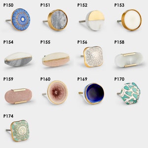 Grande sélection de boutons de porte colorés en céramique, métal, marbre, poignées de tiroir pour placard