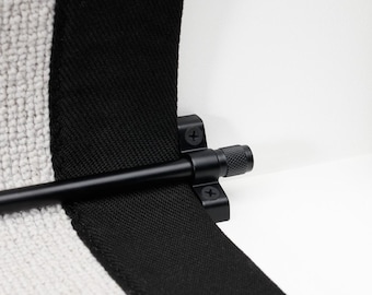 Tringles d'escalier en laiton noir pour tapis de course et tapis (900 mm) - Embouts moletés - Faciles à découper