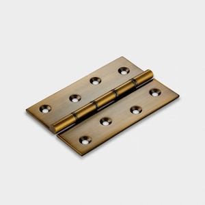 Solid Brass Double Bronze Washered Gold Silver Black Antique Gold Door Butt Hinges image 6
