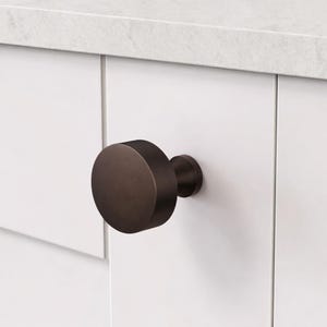 Solid Brass Round Cabinet Knob | Modern Furniture Hardware image 11