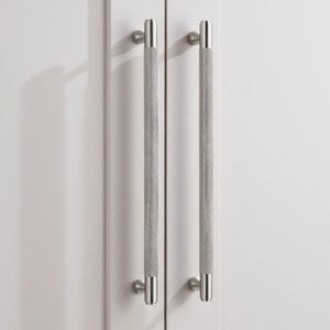 Maniglie per ante di armadietti in argento, barre a T per armadietti, pomelli per porte e pomelli cilindrici, dettagli zigrinati, ottone massiccio, maniglie per guardaroba, pomelli per ante di cucine