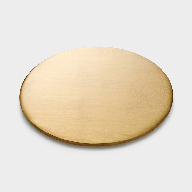 Solid Brushed Brass Gold Round Coasters Etsy
