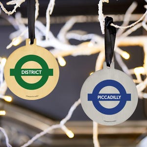 London Christmas Bauble, Hanging Tree Decoration, Underground Ornament, Tube Lines, Tube Stations, Transport For London, Official TFL