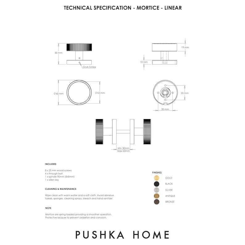 Klamki do drzwi z litego mosiądzu | Radełkowane, kolor Stone Dusk Taupe zdjęcie 3