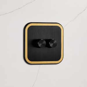 Black & Gold Dimmer Switch (150W) 1G 2G 3G 4G LED Compatible Trailing Edge  | 220 – 240V AC | Two Way | CE-tested for use throughout Europe