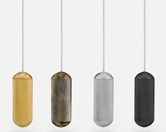 Bathroom Light Pulls | Brass with Modern Knurled design. Suitable for Blinds | Available In A Gold, Silver, Antique Gold, Black & Bronze