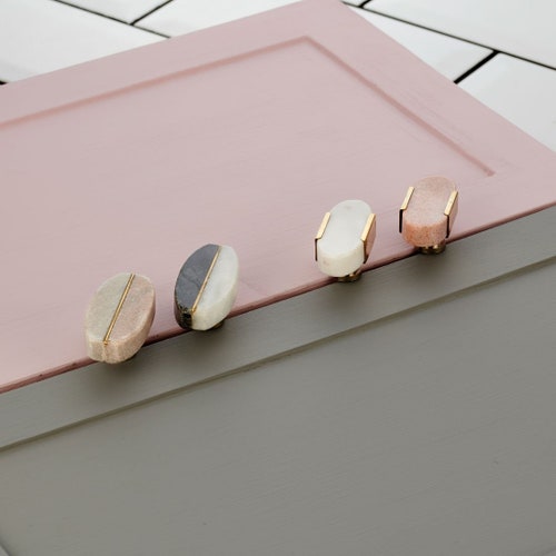 Marble Knobs and Pulls Black White/brass Drawer Knobs/luxury Etsy