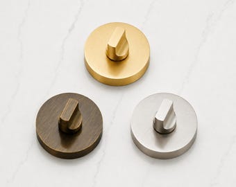 Solid Brass Bathroom Thumb Turn Lock MATTE FINISH | WC and Room Door Lock | Privacy Turn & Release | Modern Hardware | Gold Silver Antique