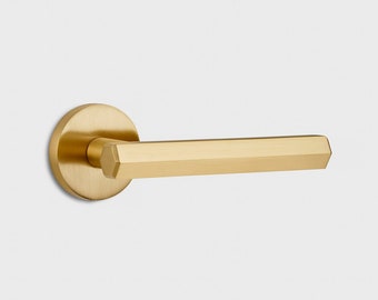 Door Handle & Knob Pair Gold Door Handle Pull Handle Interior Door Handle Brass Modern Hardware Black Door Handle Closet Hallway Bedroom