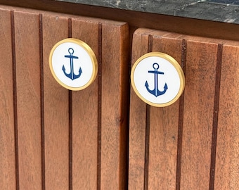 Nautische dressoirknoppen, kasthardware zeethema