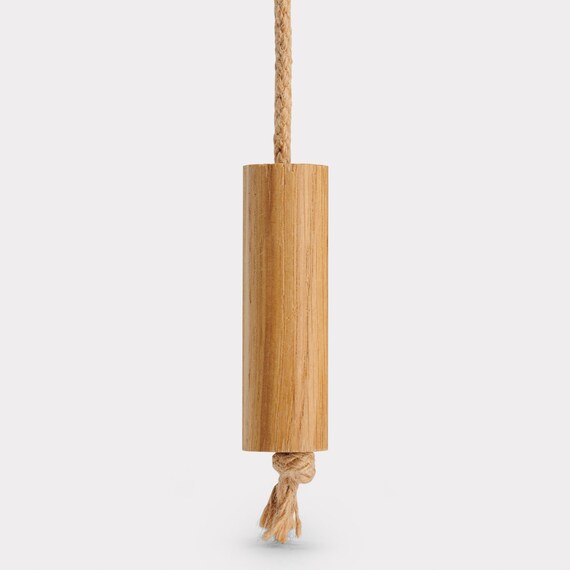 Solid Oak Bathroom Light Pull Cord Wood With 2 Meter Rope and